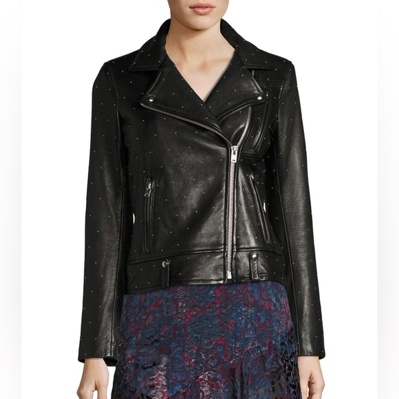 IRO Vamy Studded Leather Biker Jacket - Picture 1 of 15